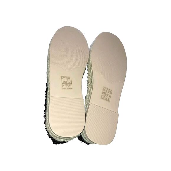 Jijixi Espadrille Multicolor Black sequin slipon flats 235 US 7 Vacation Beach - Picture 6 of 6